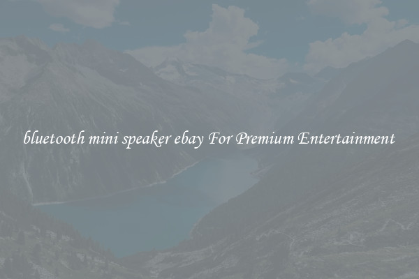 bluetooth mini speaker ebay For Premium Entertainment 