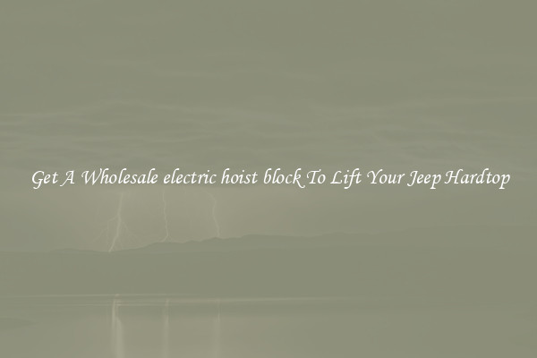 Get A Wholesale electric hoist block To Lift Your Jeep Hardtop