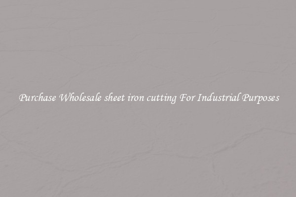 Purchase Wholesale sheet iron cutting For Industrial Purposes