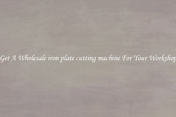 Get A Wholesale iron plate cutting machine For Your Workshop